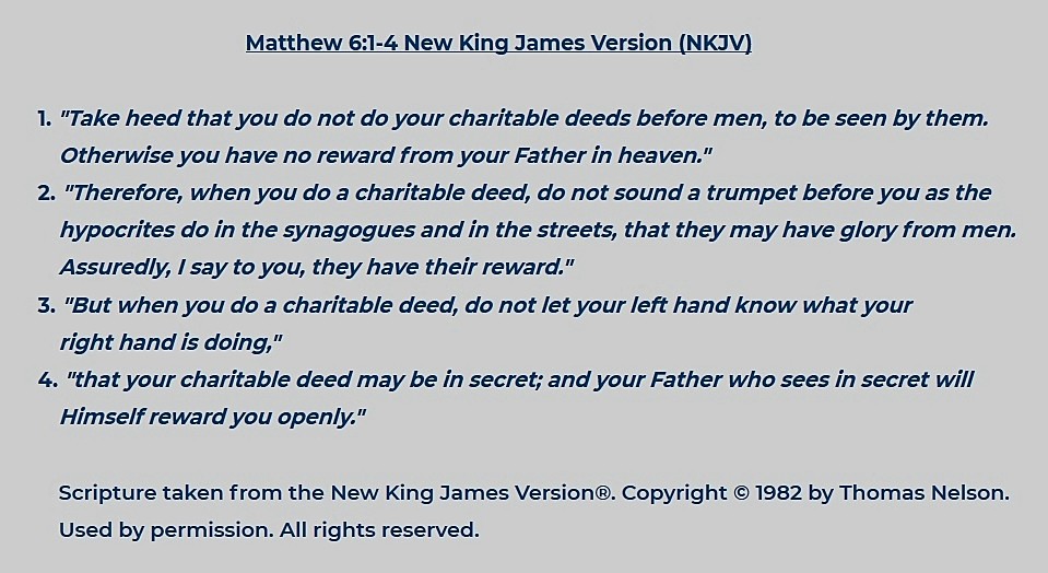 matthew nkjv charitable deeds verse